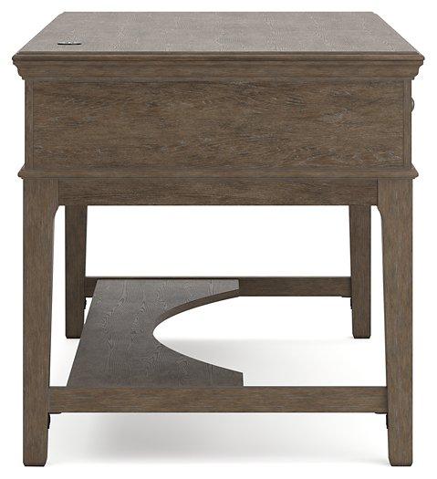 Janismore Weathered Gray Home Office Storage Leg Desk