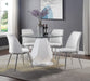 Chara White High Gloss & Clear Glass Top Dining Table image
