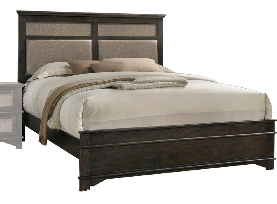 Acme Furniture Anatole Queen Panel Bed in Copper PU and Dark Walnut 26280Q image