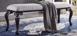 Acme Furniture House Delphine Bedroom Bench in Charcoal and Pearl White 28837 image
