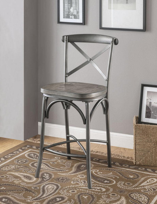 Acme Furniture Kaelyn II Counter Height Chair in Gray Oak and Sandy Gray (Set of 2) 70467 image