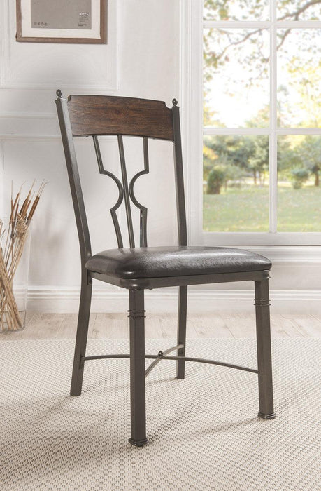 Acme Furniture Lynlee Side Chair in Espresso and Dark Bronze (Set of 2) 60017 image