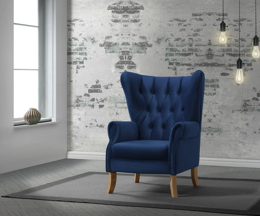 Adonis Navy Blue Velvet Accent Chair image