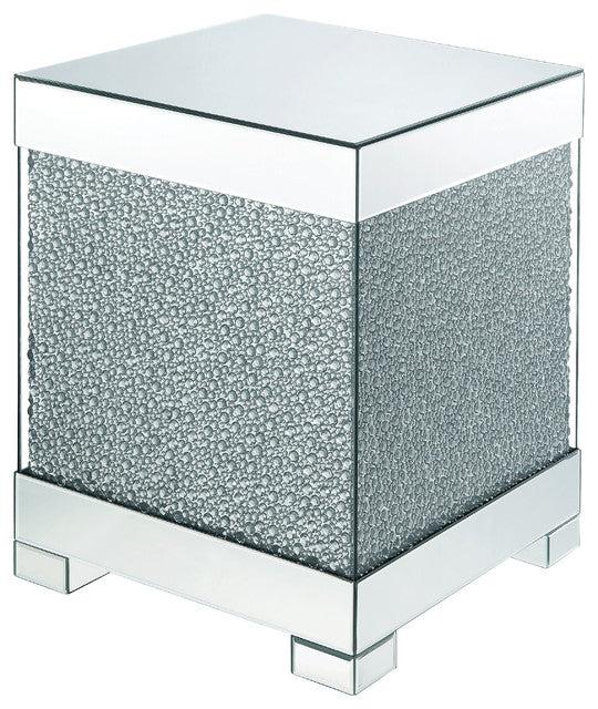 Acme Furniture Mallika End Table in Mirrored/Crystals 87912 image