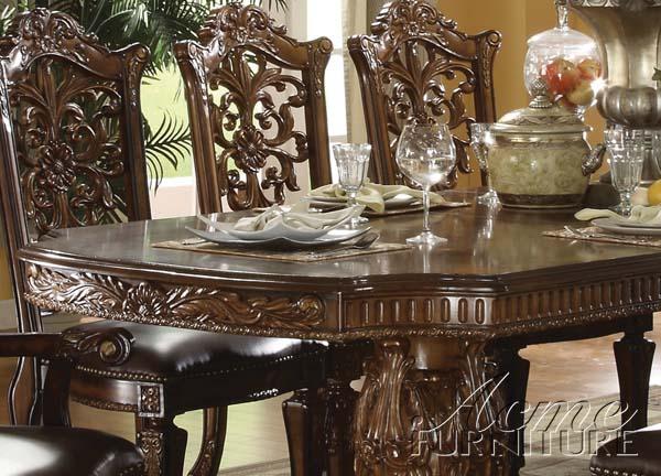 Acme Vendome Double Pedestal Dining Table in Cherry image