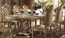 Acme Vendome Double Pedestal Dining Table in Gold Patina 63000 image
