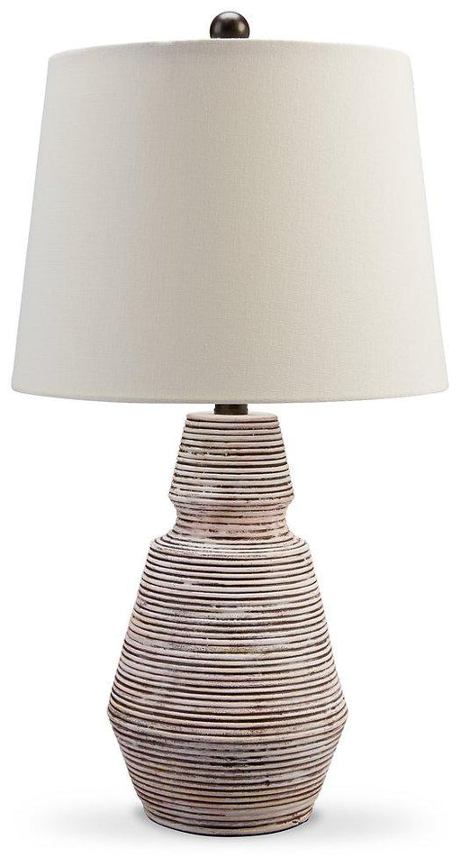 Jairburns Brick Red/White Table Lamp (Set of 2) image