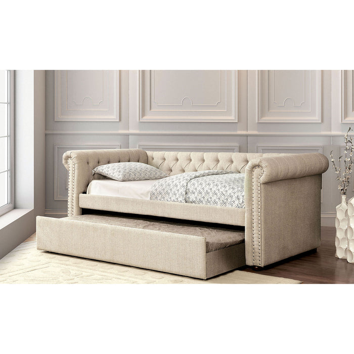 LEANNA Beige Twin Daybed w/ Trundle, Beige image