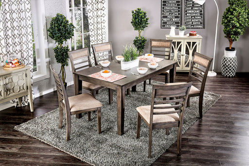 TAYLAH Weathered Gray/Beige 7 Pc. Dining Table Set image