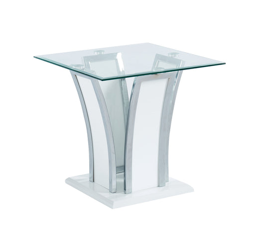 Staten Glossy White/Chrome End Table image