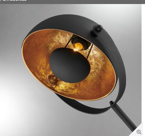 Black & Aged Gold "Spot Lite" Lamp