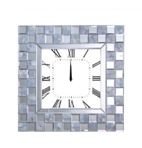 Wall clock Nasa Mirrored w Small Square Mirrored Tiles