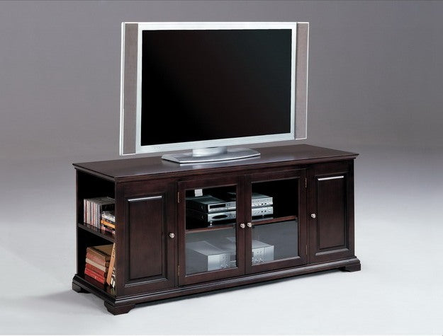 TV Console 62" Espresso Raised Panel Door W/ Side Shelf Harris