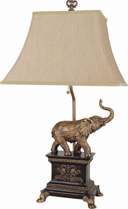 Table Lamp Elephant on Pedestal With Claw Feet Dark Base