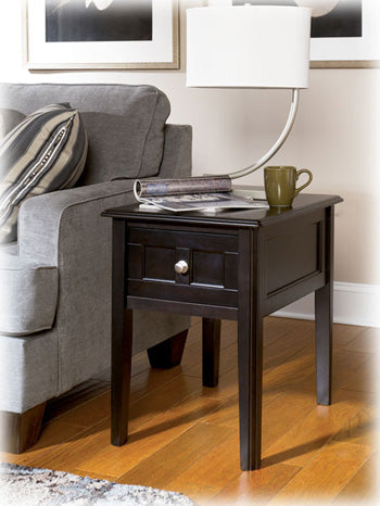 Chair Side Table Dark Espresso W/ Drawer