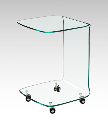 Side Snack Table Contemporary Bent Glass