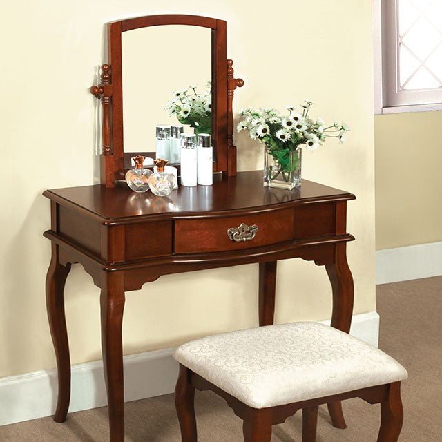 Vanity Set With Stool Cherry Color Madera