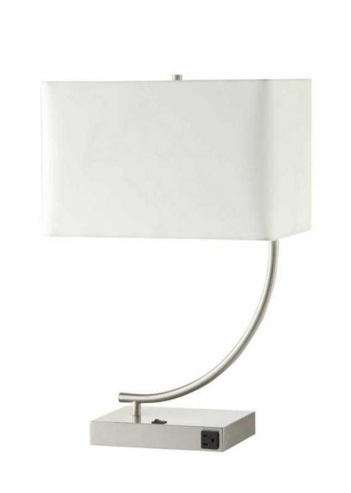 Table Lamp Chrome Base With White Shade