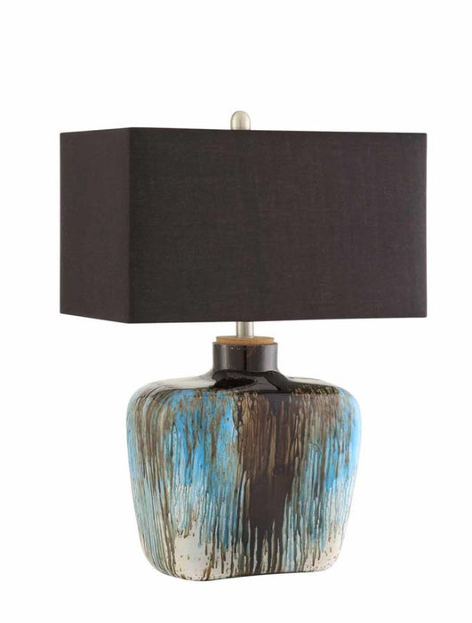 Table Lamp Teal and Brown