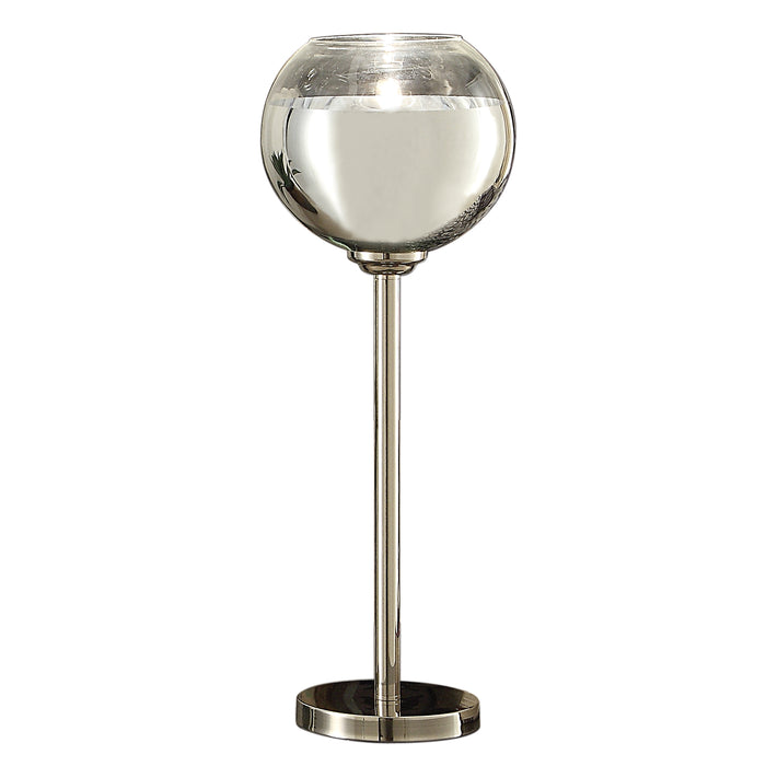 Table Lamp Shiny Nickel/Glass Silver