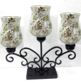 Candle Holder Gold/Silver Mosaic 3 Cups