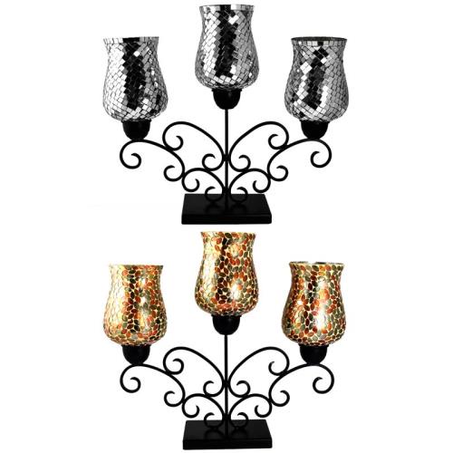 3-P Metal Candle Holder & Glass