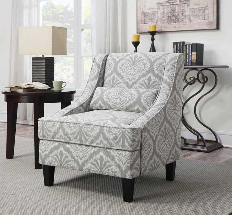 Accent Chair Grey and White