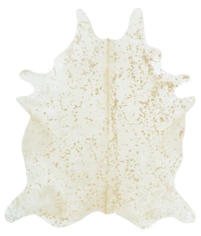 Area Rug Cowhide Gold/White 5x7