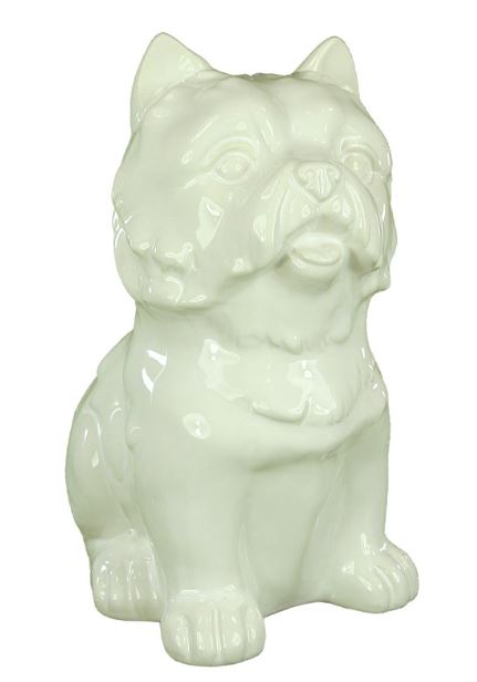 Statue Bank Dog White