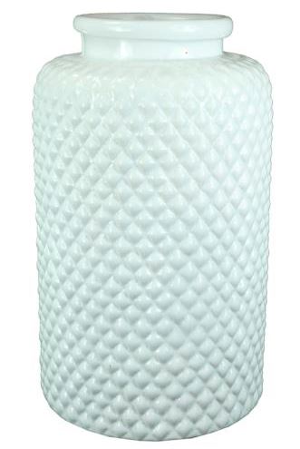 Vase White Glass 10 x 6