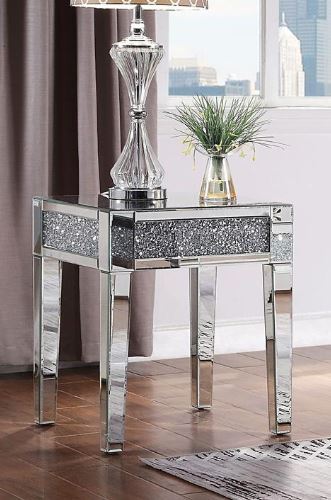 End Table Crystal & Glass Square
