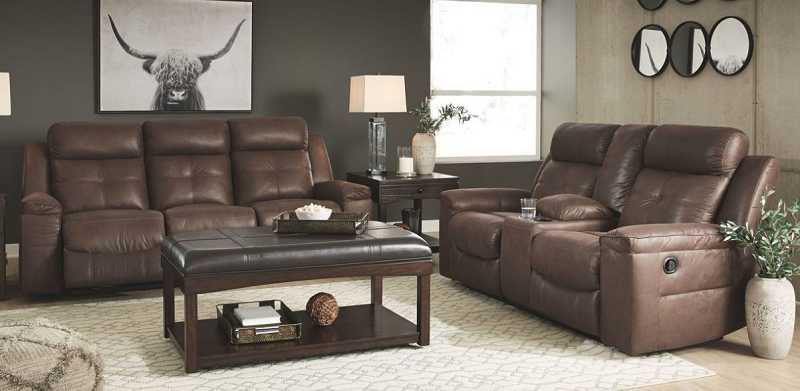 SOFA AND LOVESEAT RECLINING WITH CONSOLE COFFEE JESOLO