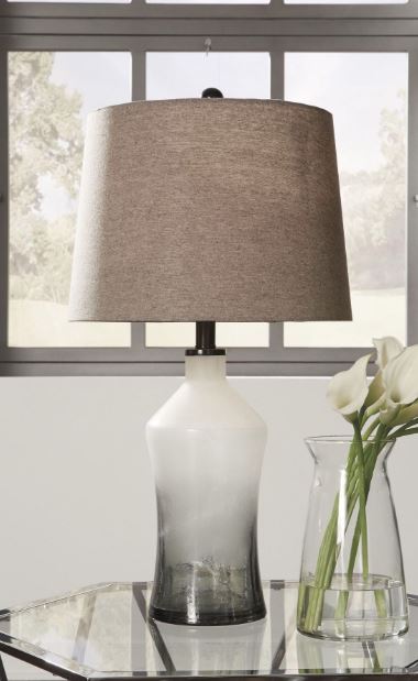 Table Lamp Glass Nollie Gray Contemporary