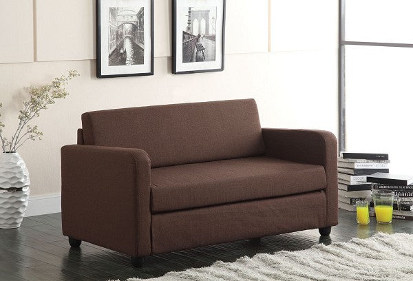 Adjustable Connall Contemporary Sofa (Futon) Chocolate Fabric