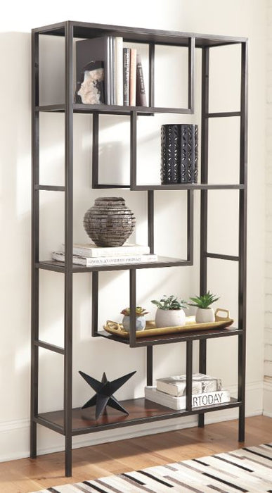 Bookcase Frankwell Brown/Blc Contemporary Wood & Metal