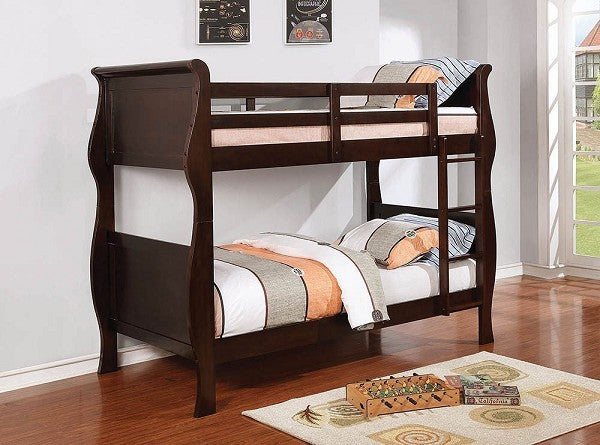 Twin/Twin Bunk Bed Louis Espresso Fully Slated