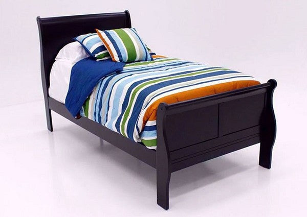 TWIN LOUIS PHILIP TWN BED IN BLACK