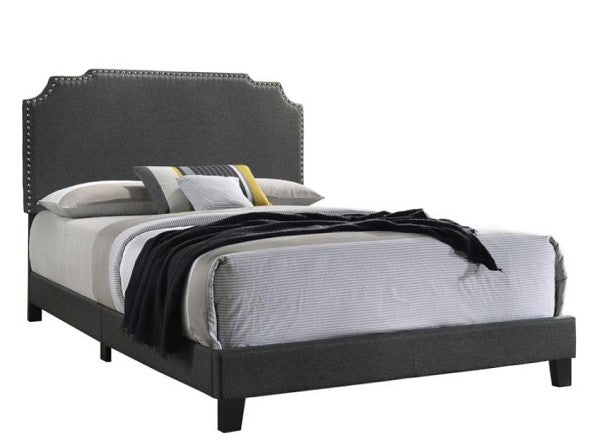 Queen Bed Grey Nailheads