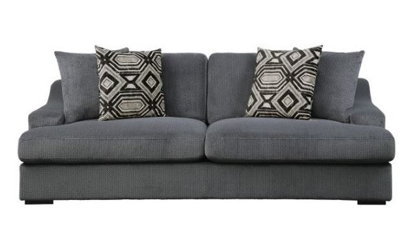 Love Seat W 2 Decorator Pillows  The Orofino Collection in Dark Gray