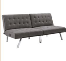 Flip Flop Sivley Armless Sofa in Tufted Charcoal Fabric