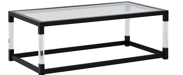 Coffee Table Rectangular Contemporary Made from Metal, Acrylic, & Glass
