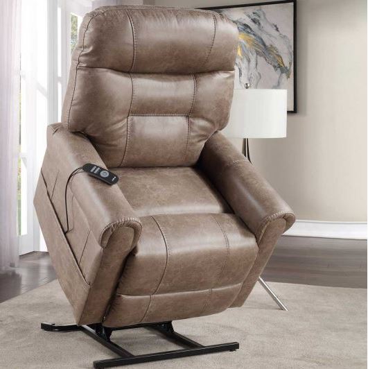 Recliner Ottawa Power Lift Chair w Heat & Massage in a Caramel Fabric