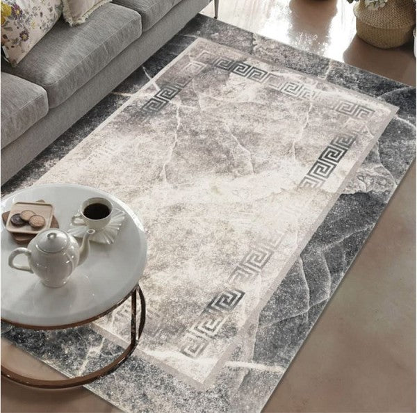 Area Rug Ivy 27 TWO-TONE GREY DESINGS 5X7