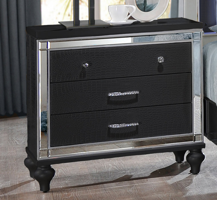 New Classic Furniture Valentino 3 Drawer Nightstand in Black 00-9698B-040