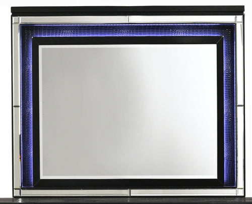 New Classic Furniture Valentino Lighted Mirror in Black 00-9698B-060L